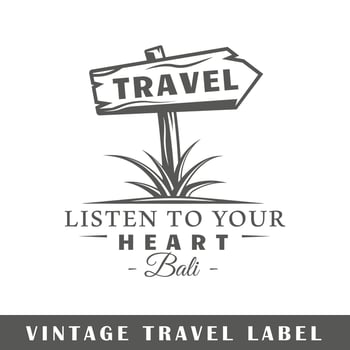 Travel label isolated on white background vector