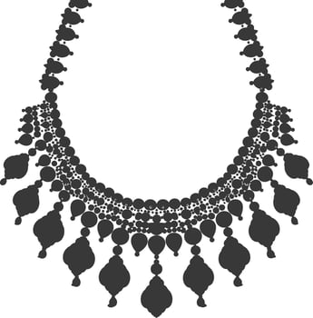 Silhouette jewelry necklace accessories black color only vector