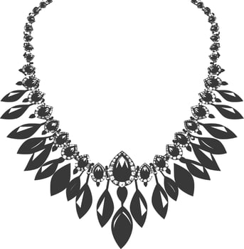 Silhouette jewelry necklace accessories black color only vector