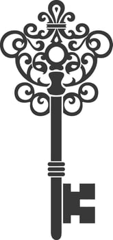 Silhouette key black color only vector