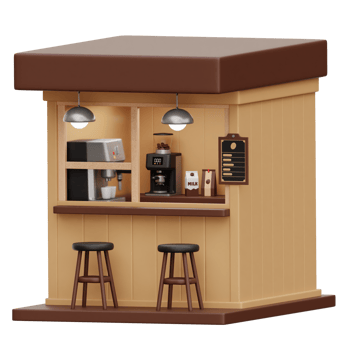 Coffee Shop 3d Illustration png