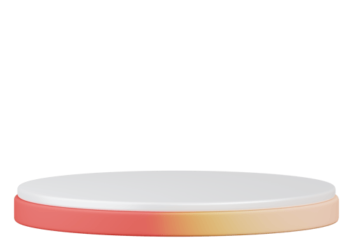 Circle pedestal in orange-yellow gradient .3d rendering png