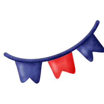 Blue and red bunting png
