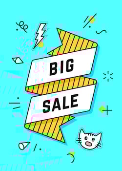 Big Sale. Vintage ribbon banner vector