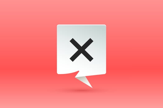 No sign. Paper speech bubble, cloud talk and message vector