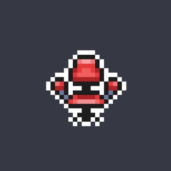 red office chair in pixel art style vector