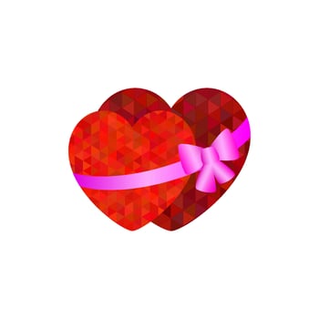 Two loving hearts together vector