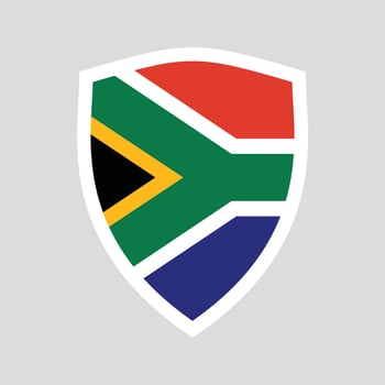 South Africa Flag in Shield Shape vector