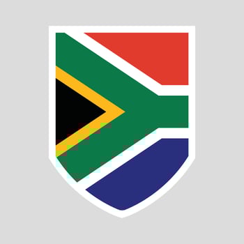 South Africa Flag in Shield Shape vector