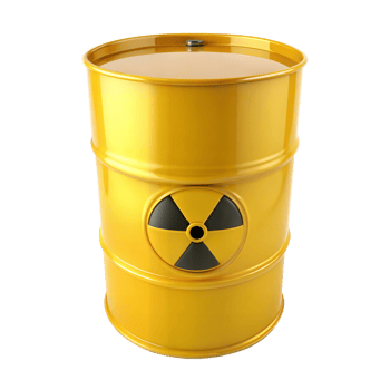 Bright Yellow Radioactive Material Storage Barrel Against Transparent Background png