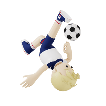 3d Character Football Player Shooting While Jumping png