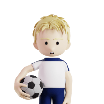 football player holding the ball 3d character render illustration png