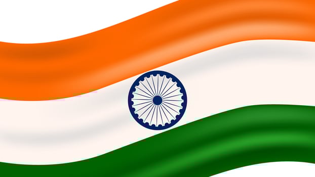 Indian Independence Day. August 15th. Flag India. Flag flying. Template for banner design invitation postcard poster. illustration. vector