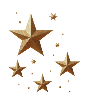Gold stars sparkle suitable for award ceremonies, achievements, education, recognition, rewards, certificates, and excellence concepts. png