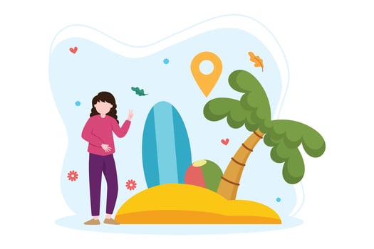 Weekend Holiday Flat Illustration Design vector