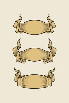 hand drawn ribbon scrolls illustration vector