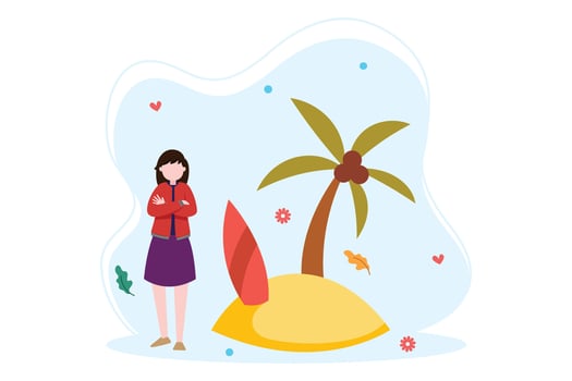 Weekend Holiday Flat Illustration Design vector