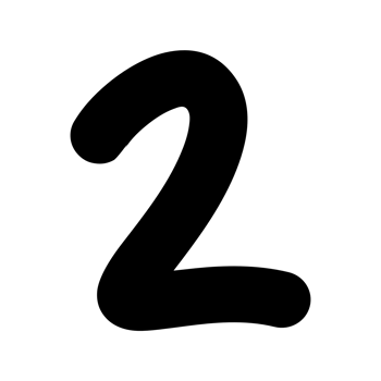 black number 2 hand drawn font png