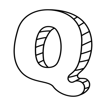 English letter font, black letter Q png