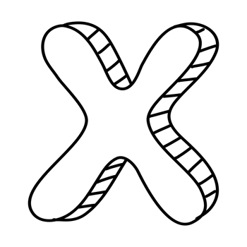 English letter font, black letter X png
