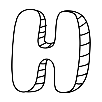 English letter font, black letter H png