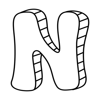 English letter font, black letter N png