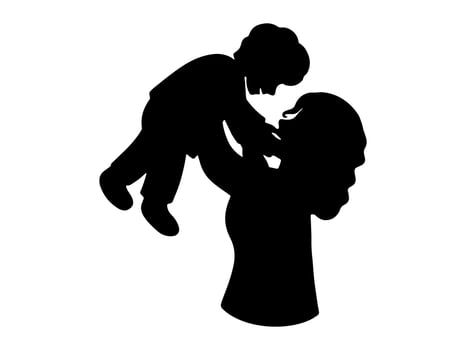 Mother Holding Son silhouette Background vector