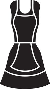minimal female apron icon silhouette vector
