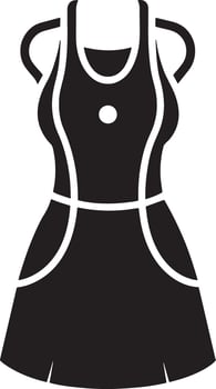 minimal female apron icon silhouette vector