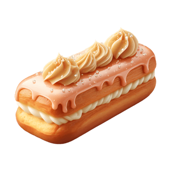 French eclair pastry isolated on transparent background png