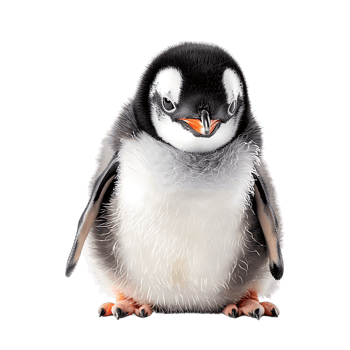 penguin on isolated transparent background png