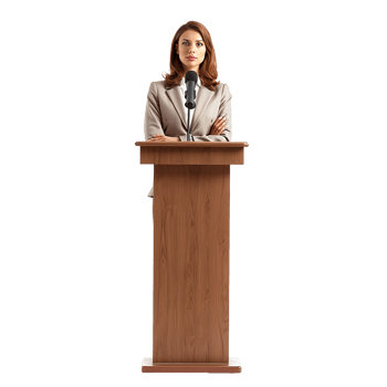 Businessman in microphone isolated on transparent background png