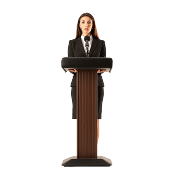 Businessman in microphone isolated on transparent background png