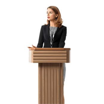 Businessman in microphone isolated on transparent background png