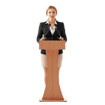 Businessman in microphone isolated on transparent background png