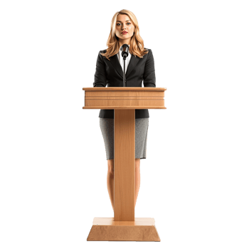 Businessman in microphone isolated on transparent background png