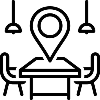 Black line icon for meeting point vector