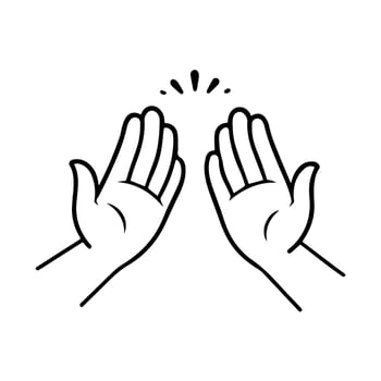 High five hand vector