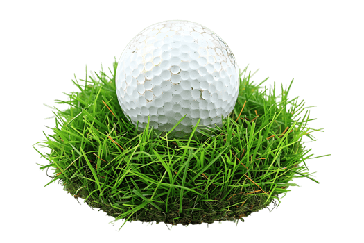 golf ball on grass on transparent background png