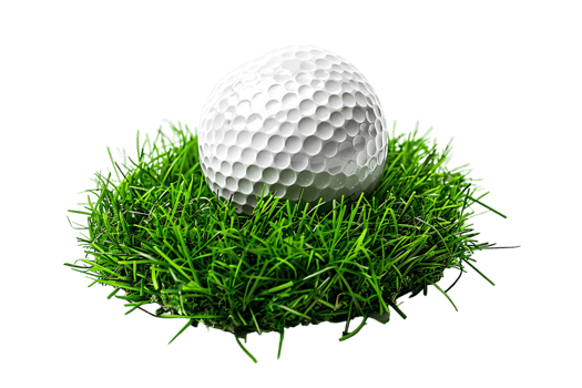 golf ball on grass on transparent background png