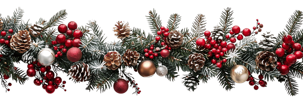 Christmas border design on transparent background png