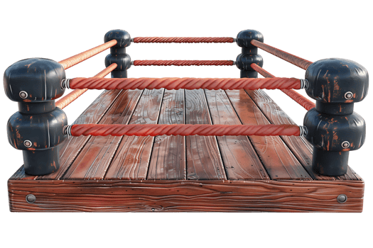 Boxing cage on isolated transparent background png