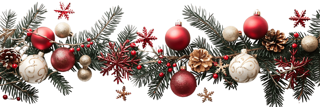 Christmas border design on transparent background png