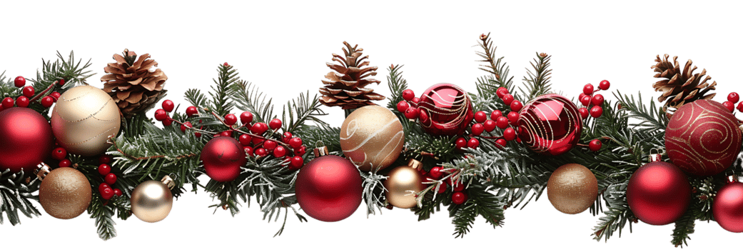 Christmas border design on transparent background png