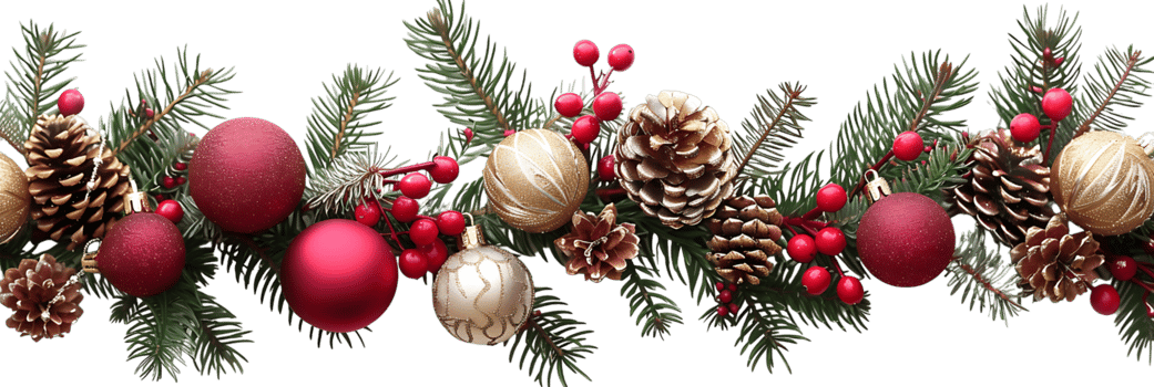 Christmas border design on transparent background png