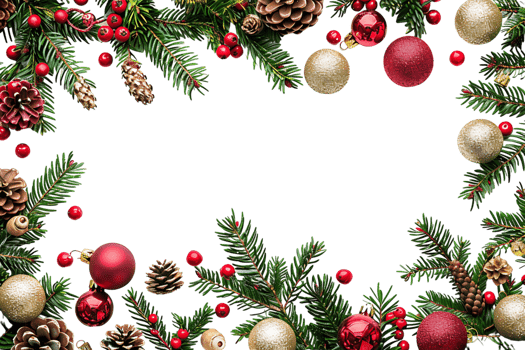 Christmas border design on transparent background png