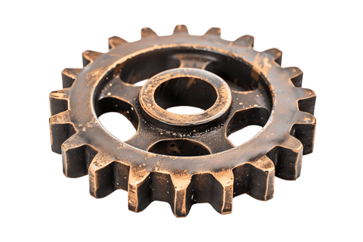Gear cog wheel on isolated transparent background png