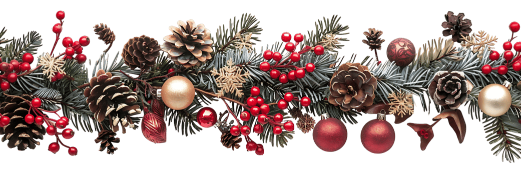 Christmas border design on transparent background png