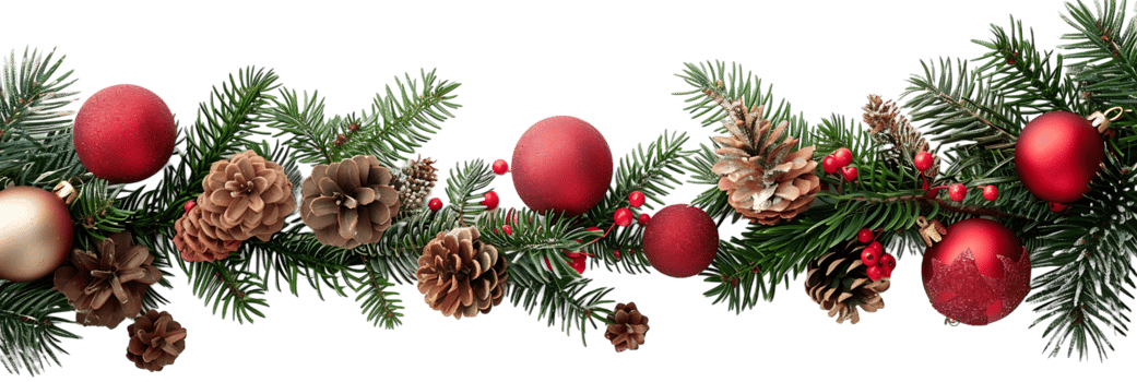 Christmas border design on transparent background png