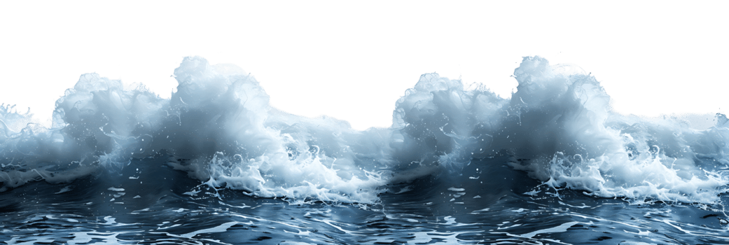 sea waves on isolated transparent background png